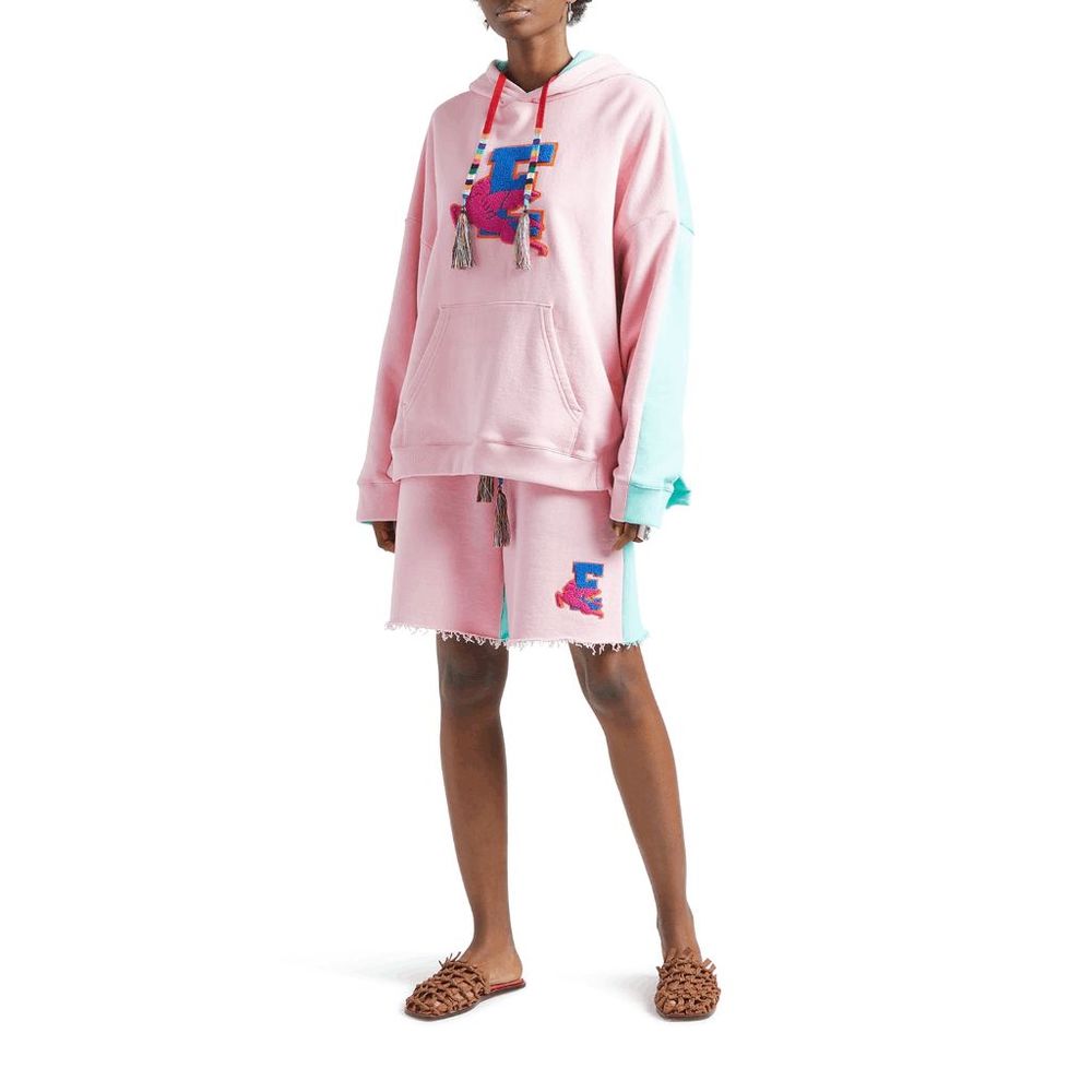 Etro Women's Colorblock Logo Patch Sweat Shorts - Pink 10